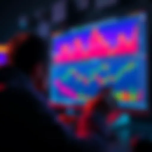 A person looking at CRO cryptocurrency prices on a computer screen with charts and graphs.