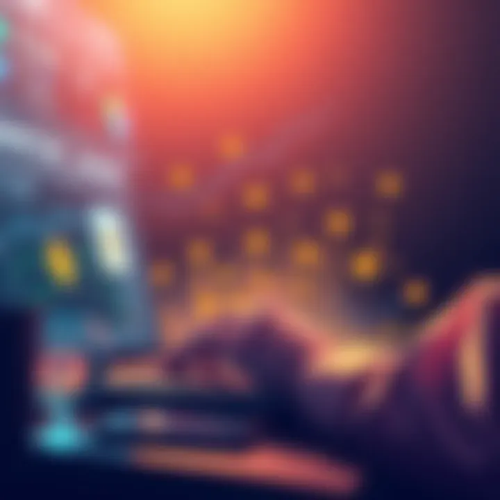 An illustration showing a person using a laptop to buy cryptocurrency on a peer-to-peer platform without ID verification
