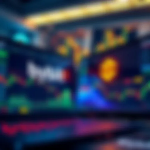 A comparison of Bybit and Binance trading platforms showcasing cryptocurrency charts and graphs