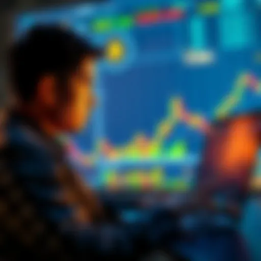 A person looking at Bitcoin charts on a laptop, appearing calm and focused despite market fluctuations.