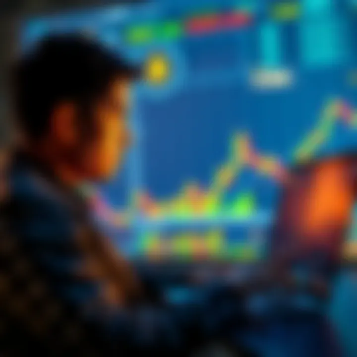 A person looking at Bitcoin charts on a laptop, appearing calm and focused despite market fluctuations.