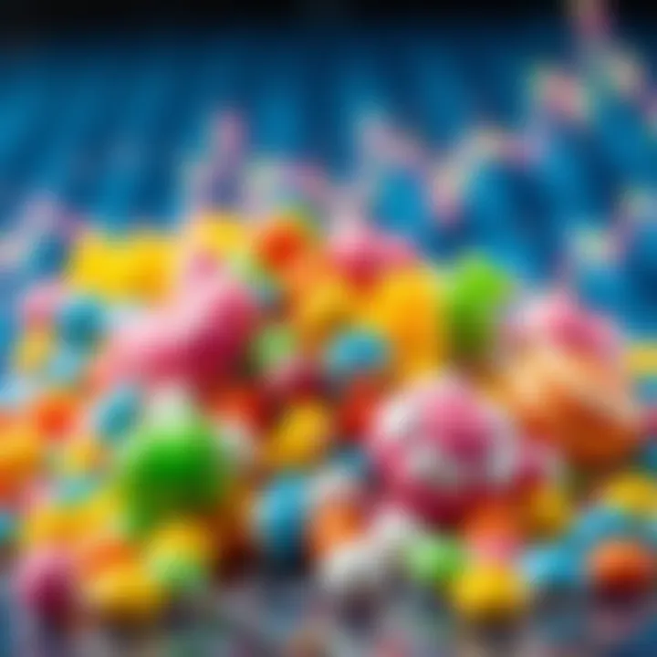 Colorful Candy Collectibles showcasing digital assets on a Solana blockchain background