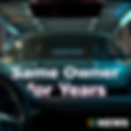 A vehicle ad showcasing a car with the phrase 'Same Owner for Years' prominently displayed, emphasizing the car's long-term ownership history.