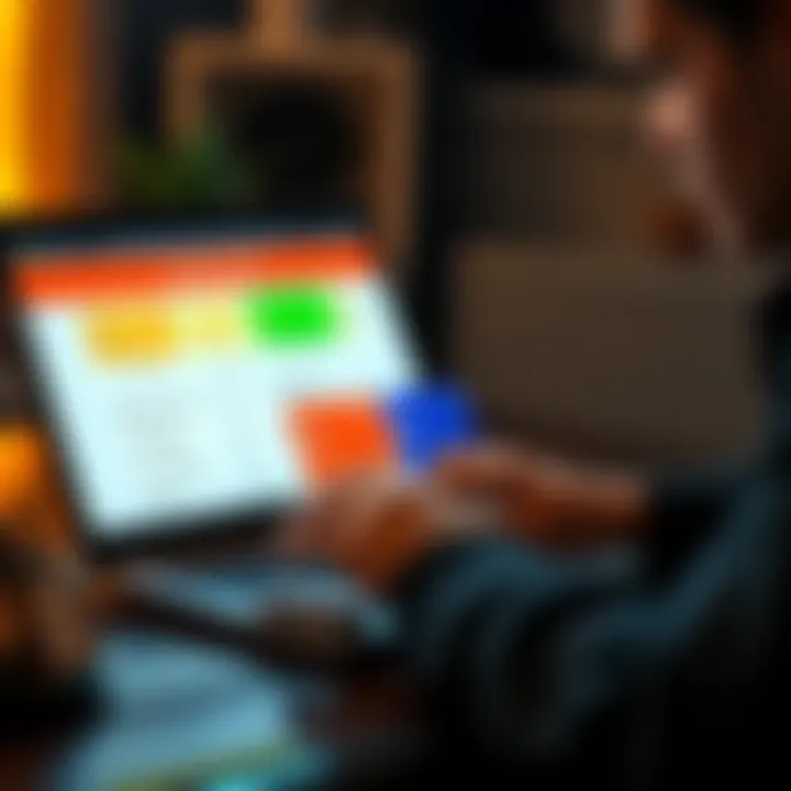 A person comparing different credit card plans on a laptop, showcasing options for upgrading and downgrading their card plan with rewards highlighted.