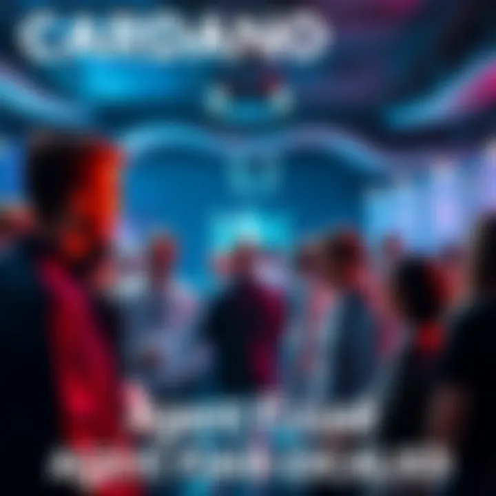 Group of people talking about Cardano rumors and Agent Flood in a lively forum setting