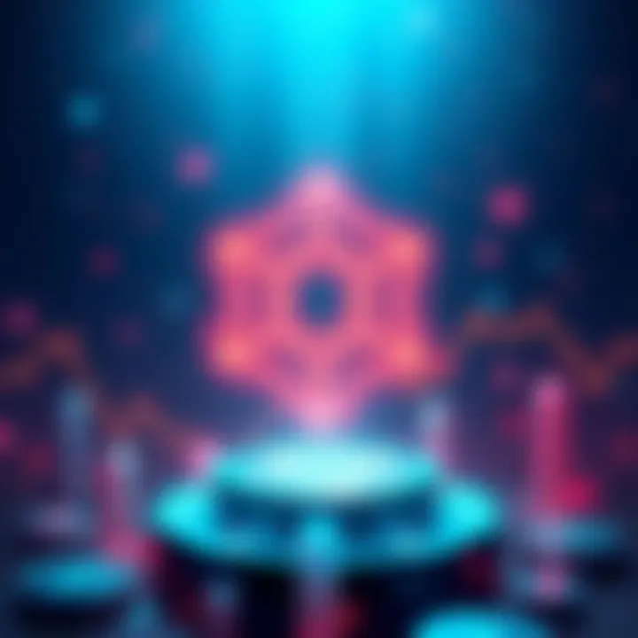 Illustration of Cardano logo with financial charts and symbols representing decentralized finance, signifying its potential against USD volatility.