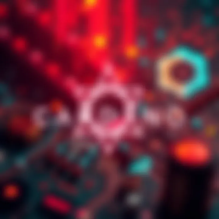 A visual representation of the Cardano Foundation logo with a backdrop of blockchain technology elements.