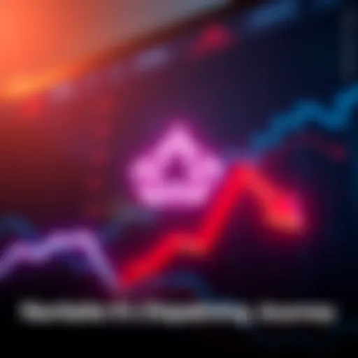 Visual representation of Cardano logo with a declining graph indicating falling sentiment