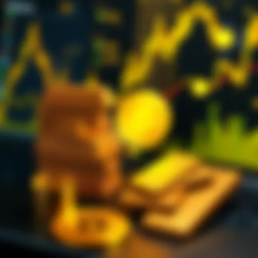 A visual comparison showing a stack of cardboard gold bars next to a digital representation of gold coins on a screen, highlighting the differences in value and investment potential.