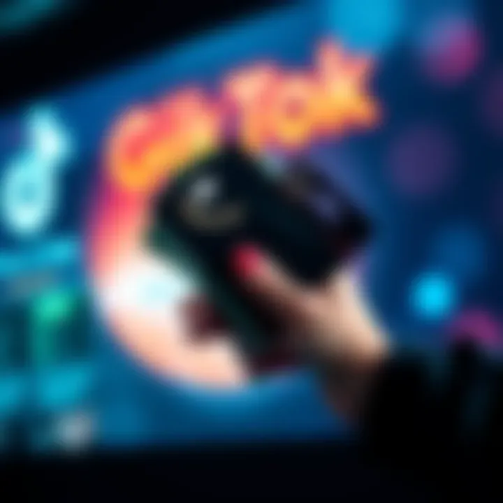 Hand holding cash and an Amazon gift card with TikTok logo in background