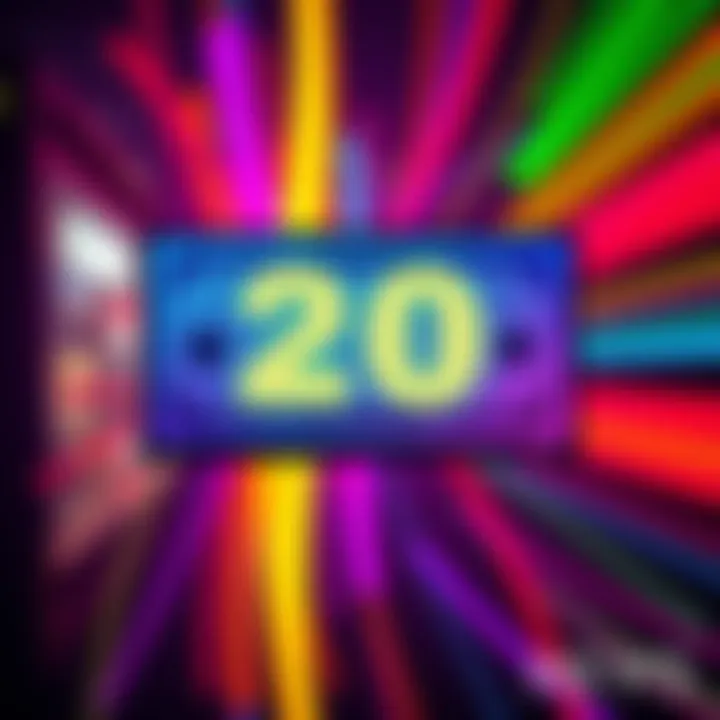 A colorful graphic showing a cash offer of 20 dollars, with a message prompting people to contact for details, including state and age, set against a vibrant background.