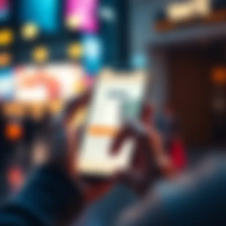 A person holding a smartphone displaying a Dabble signup page with cash being shown as an incentive, symbolizing a $30 offer.