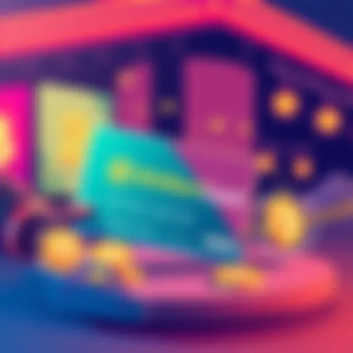 Illustration showing a BitMartCard with cashback symbols and friends inviting others