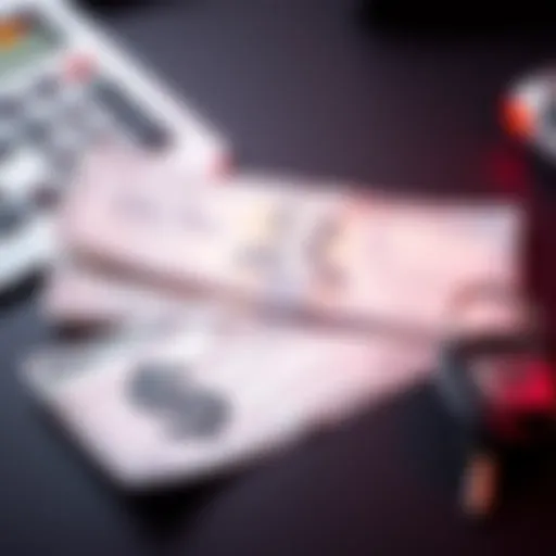 A cashier's check with a car key and a USD symbol on a table