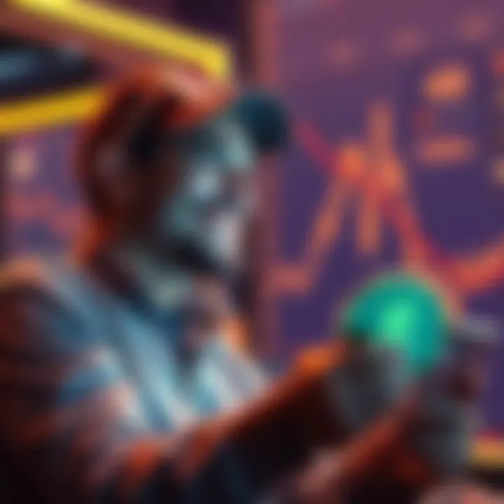 Casual investor exploring $babyansem A casual investor looking at a chart showing a 60% drop, but smiling while holding a coin labeled $babyansem, symbolizing hope and humor in their investment journey.