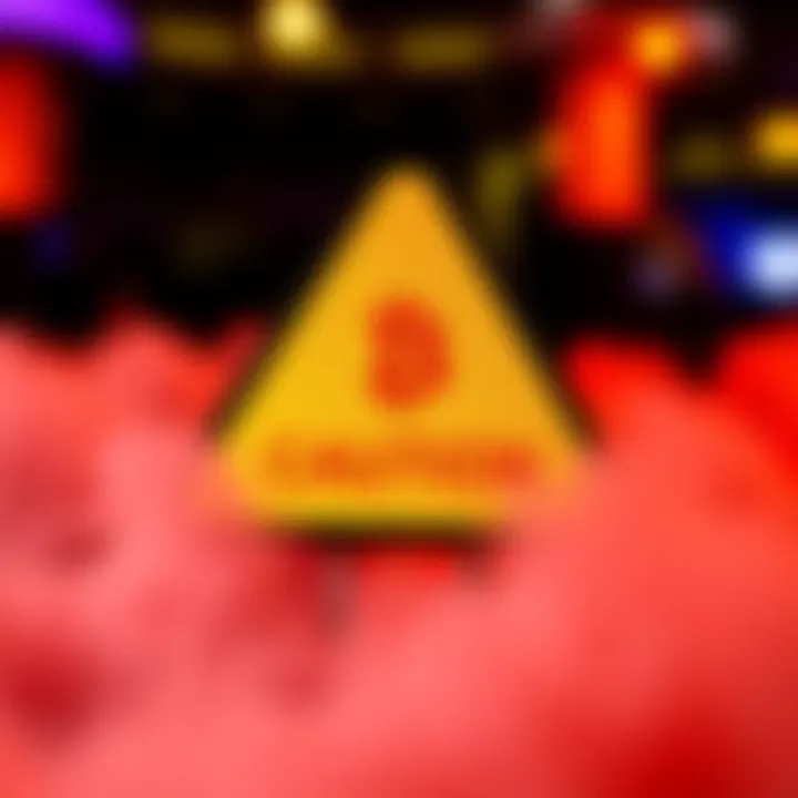 A warning sign symbolizing caution in cryptocurrency investment with a Bitcoin logo.