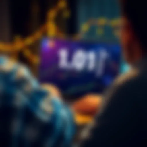 A person celebrating their cryptocurrency milestone with a laptop showing a Bitcoin logo and 1.01 BTC balance on the screen.