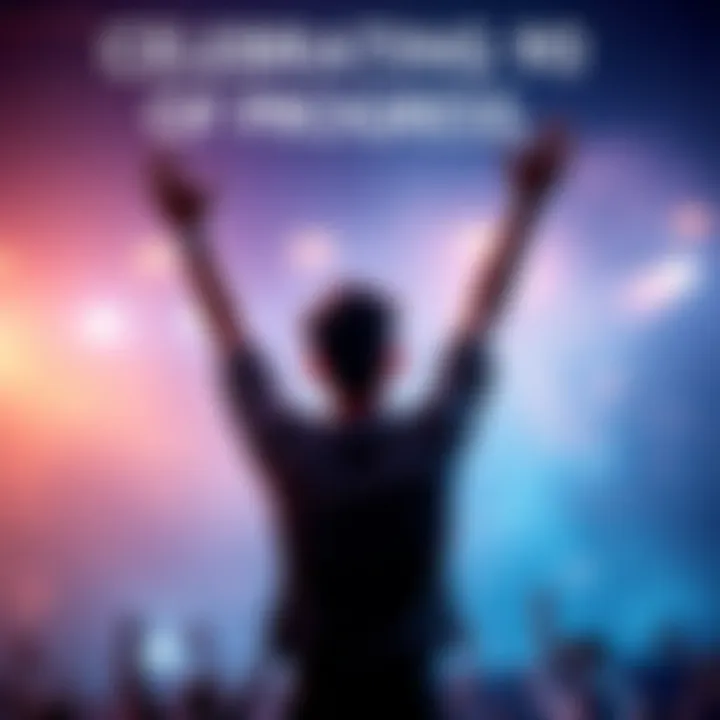 Celebrating Personal Growth A person celebrating with arms raised, symbolizing achievement after 90 days of commitment and progress.