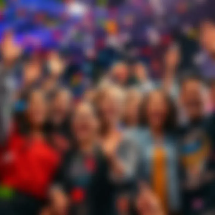 Celebrating Achievements A diverse group of people joyfully celebrating their achievements with confetti and smiles at an event