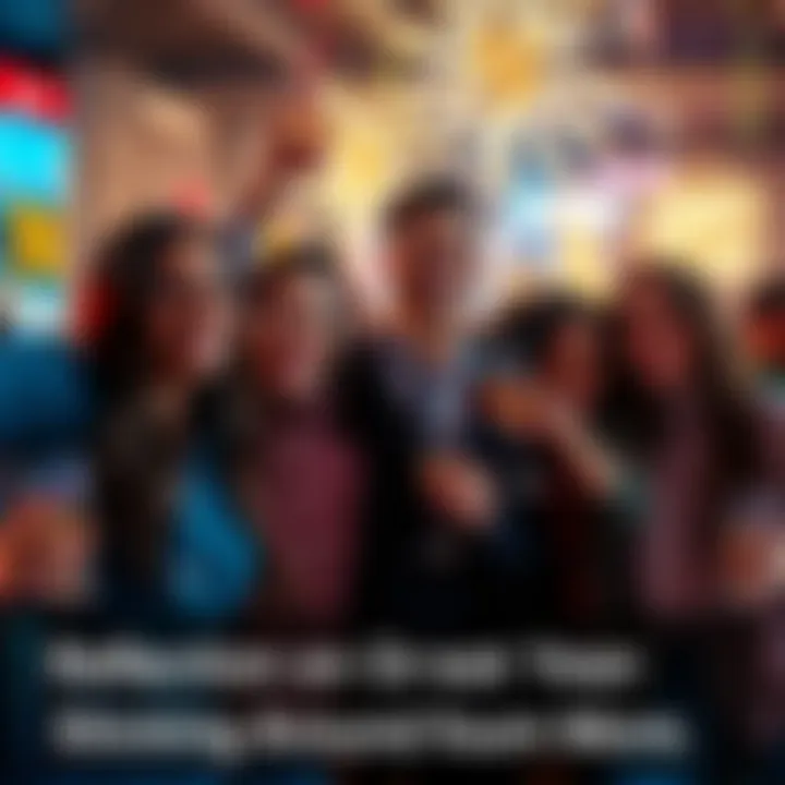 A group of friends celebrating the New Year with joy and optimism, holding drinks and smiling