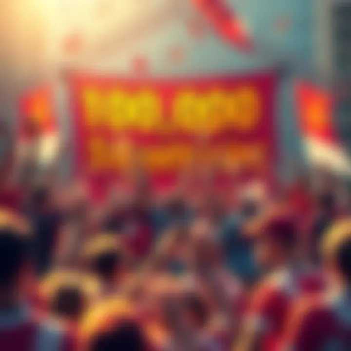 People celebrating the achievement of 100,000 Sweatcoins with banners and cheering