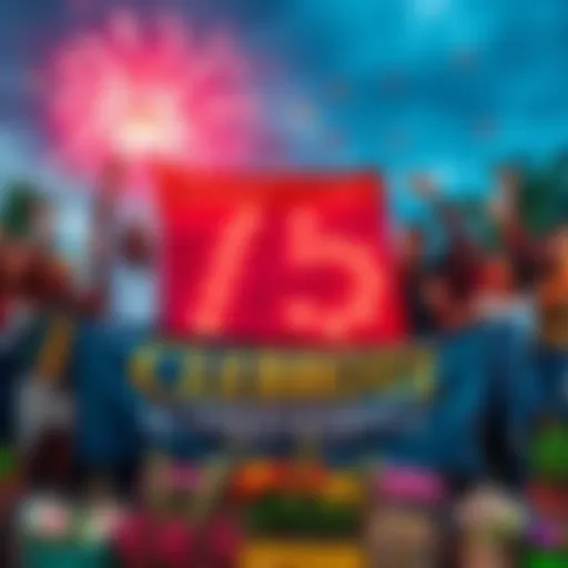 Community members celebrating the milestone of 75 plots with banners and smiles