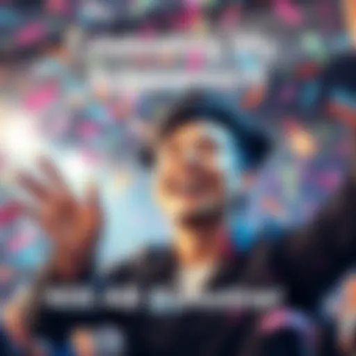 A person joyfully celebrating a milestone with confetti and a big smile.