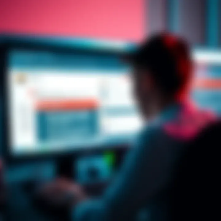 A frustrated forum user looking at a computer screen showing flagged posts and censorship messages