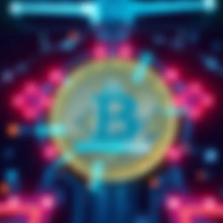 A representation of digital currency with a central bank symbol, surrounded by symbols of surveillance and financial control, highlighting the impact on people's spending.