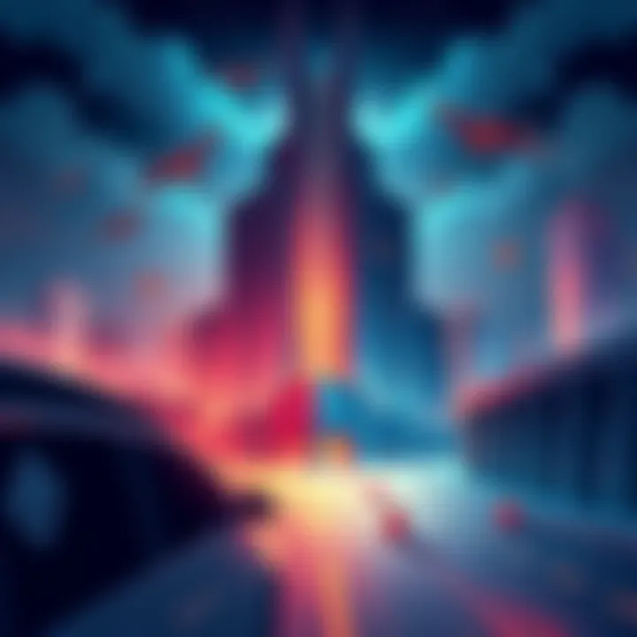 An illustration showing a large corporation controlling cryptocurrency transactions contrasted with smaller, decentralized coins like Monero.