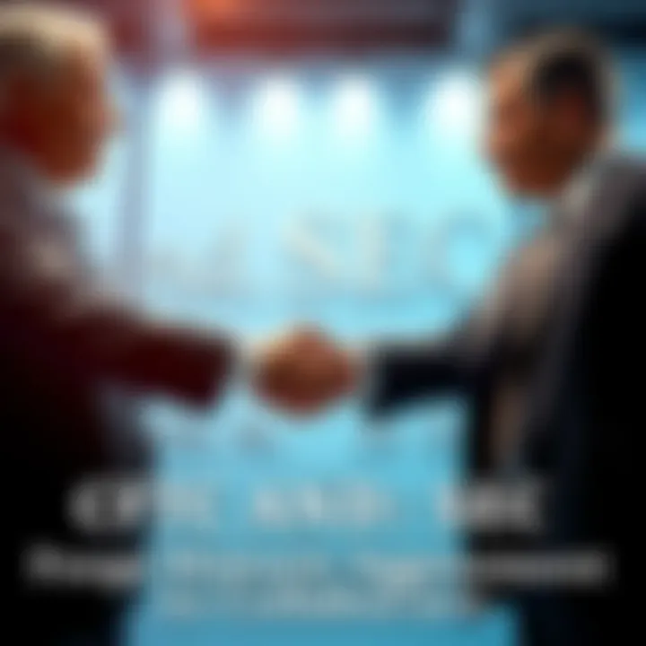 CFTC and SEC officials shaking hands to signify their collaboration