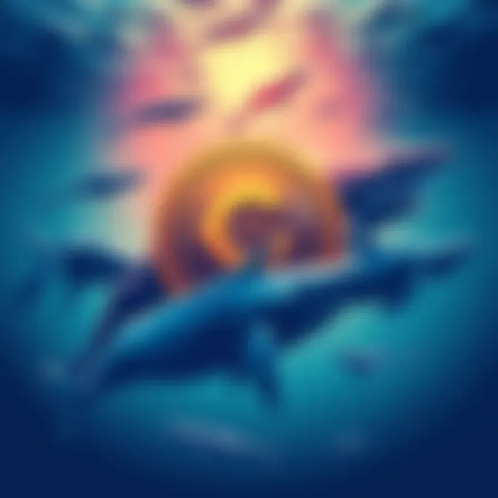 Illustration of Chainlink token surrounded by whales, symbolizing strong investment interest despite price decline