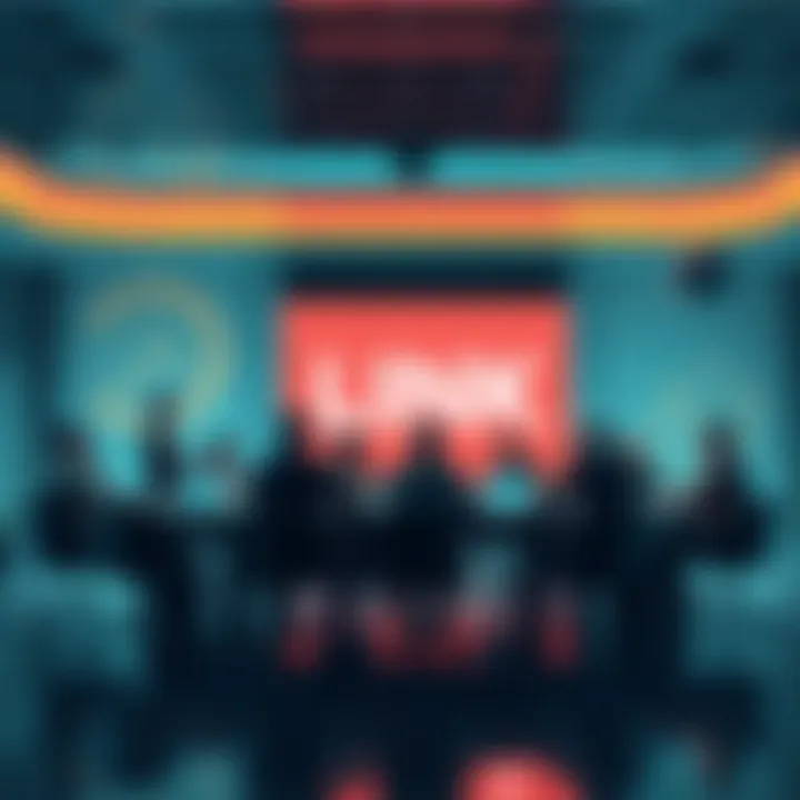 Chainlink and LINK Discussion People discussing the role of LINK in Chainlink's operations at a round table