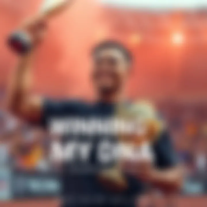 A confident athlete holding a trophy, smiling and celebrating success, symbolizing a winning mindset