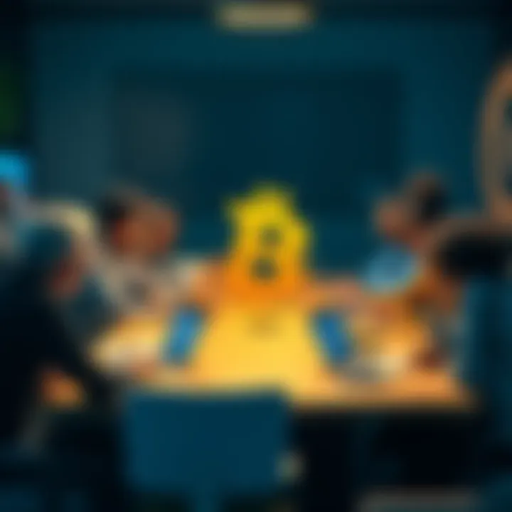Changing Opinions on Bitcoin A group of diverse people discussing their thoughts on Bitcoin around a table with laptops and notebooks