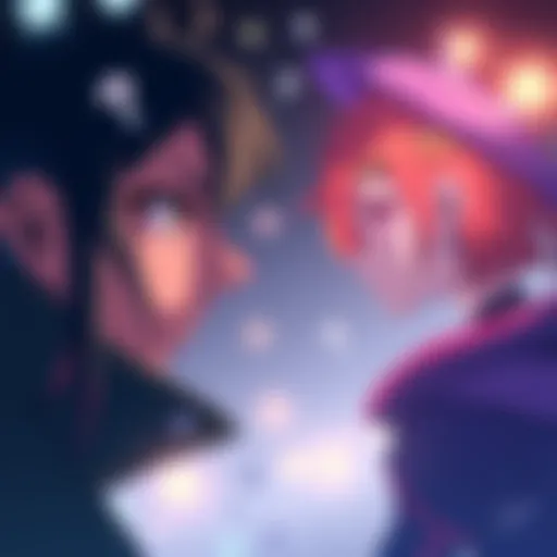 A person contemplating between two characters, Liter and Anis: Star, with question marks around them, showing a mix of confusion and curiosity.