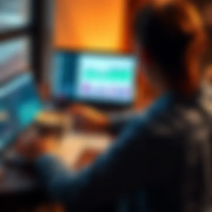 A person sitting at a table with a laptop displaying performance charts and a steaming cup of coffee beside it, pondering their morning routine choice.