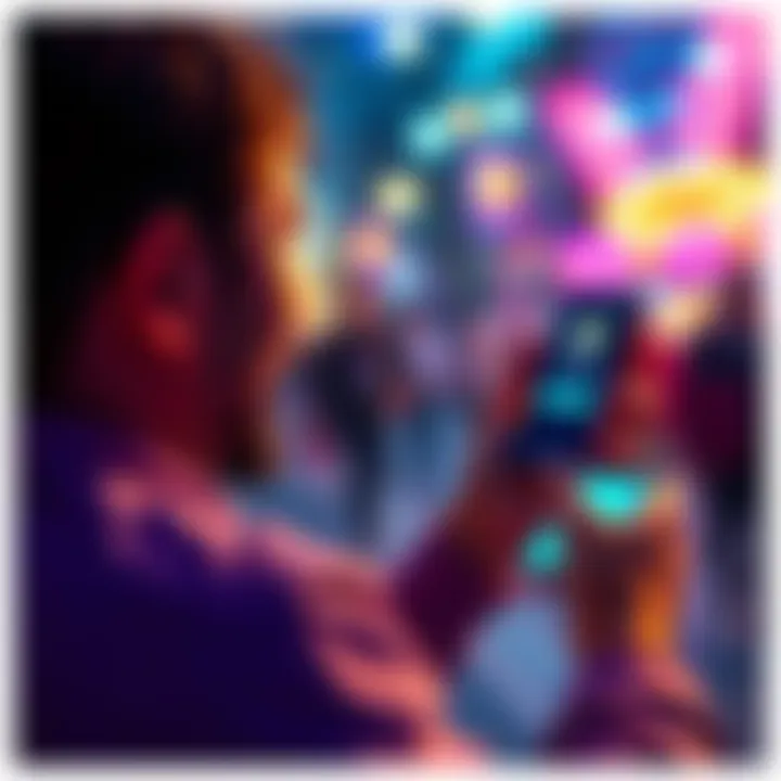A person looking at their phone with excitement after checking raffle prizes, showing a winning notification on screen.
