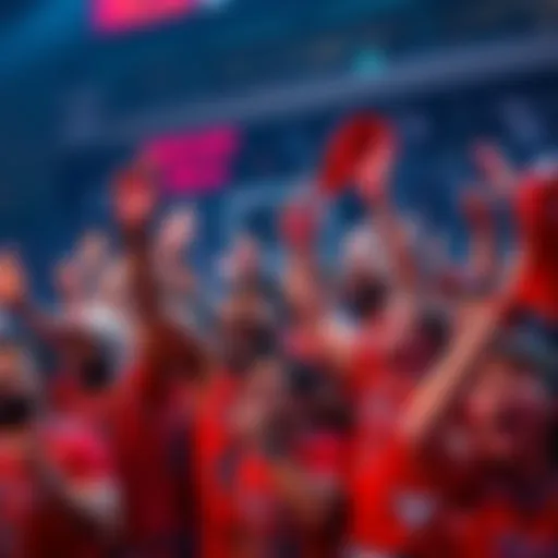 Excited Chicago Bulls fans wearing team colors, cheering for the team's comeback in the 2026 season.