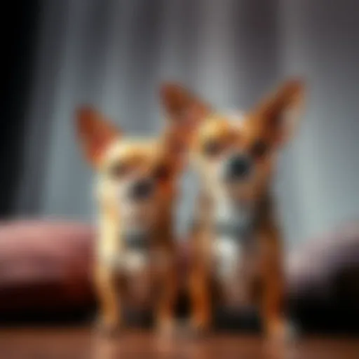 A pair of friendly Chihuahuas sitting together, seeking a loving family due to their owner's urgent need to rehome them.
