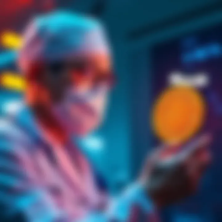 China ER Doctor with Bitcoin A stressed ER doctor in China looking at a Bitcoin chart on his phone, symbolizing financial hope amid his demanding job.