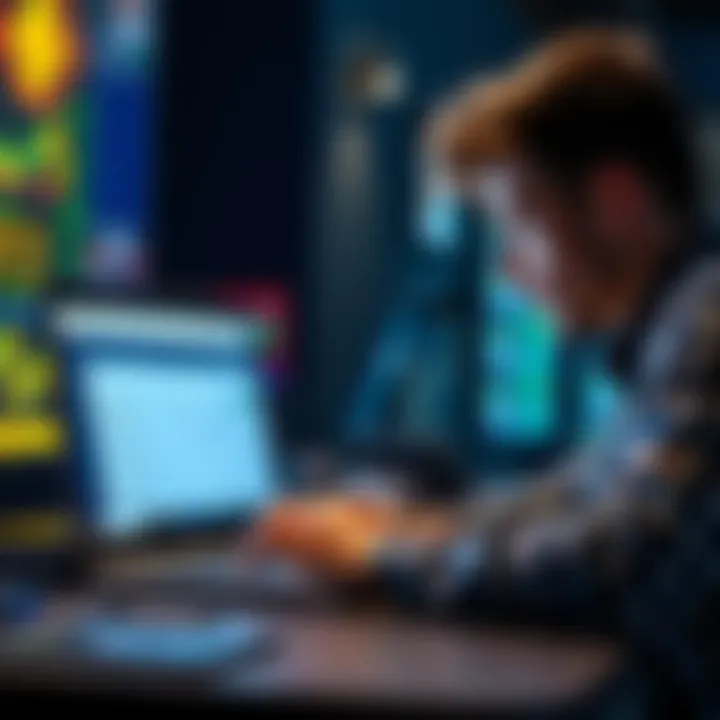 A beginner looking at a laptop displaying various cryptocurrency exchange options