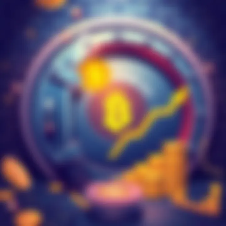 Illustration of Citrea ctUSD vault showing USDC coins being locked in a vault with growth symbols indicating potential returns based on CTR market conditions.