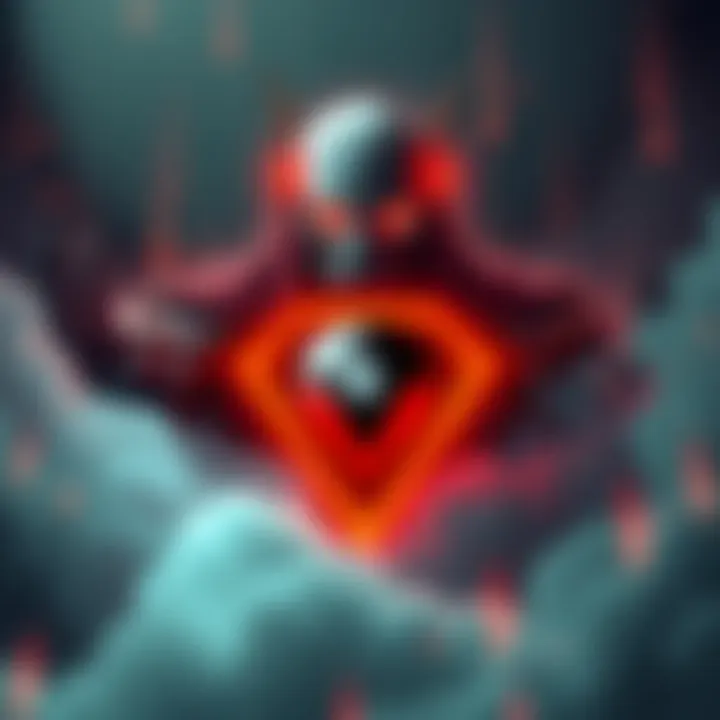 Illustration showing a digital representation of the Claude Mythos AI looming over the Cardano logo, symbolizing security risks.