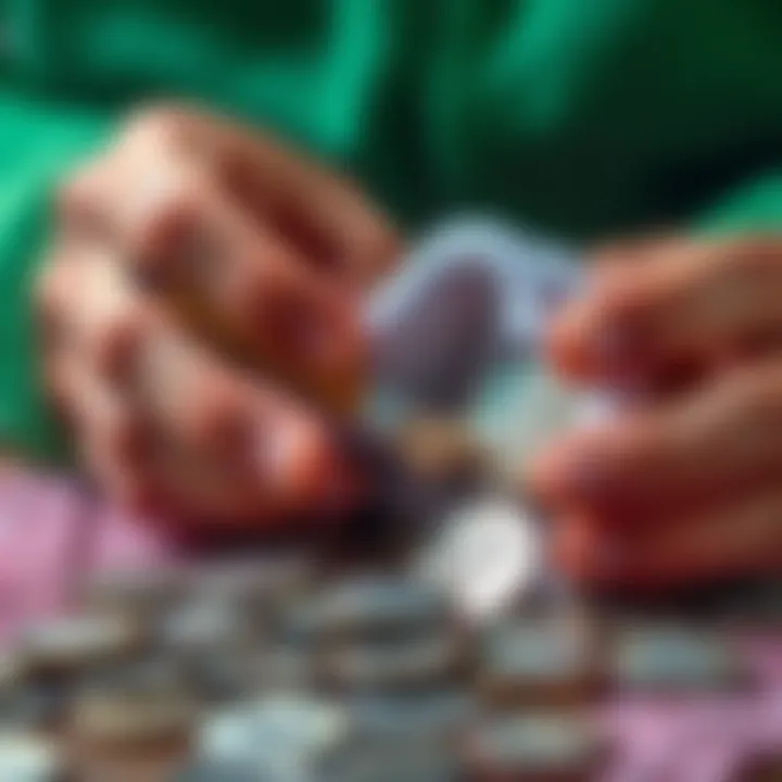 A person carefully cleaning old Bulgarian silver coins with a soft cloth and a small brush, highlighting the coins' detailed designs.
