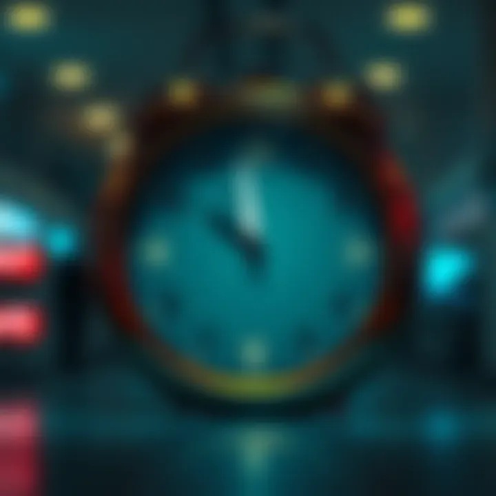 A clock indicating the time as people wait for the next ab conversion event