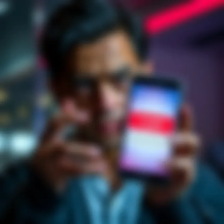 Closed FinTech Account A person looks worried while holding a smartphone displaying a closed account notification from a FinTech app.