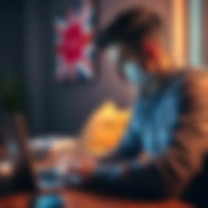 Closing Revolut Account Person looking frustrated while using a laptop to close their Revolut account after moving to Ireland.