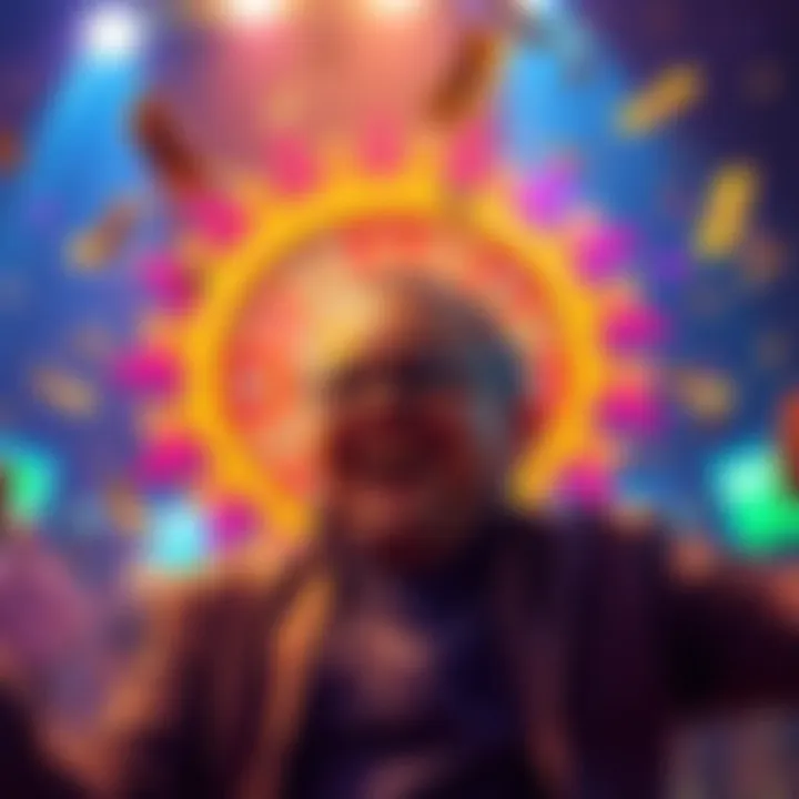 Person enjoying free spins on Cloudbet with a celebratory atmosphere and cash drops