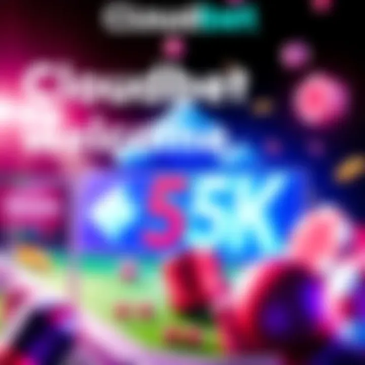 A graphic showcasing a $5K welcome bonus with betting icons and excitement elements